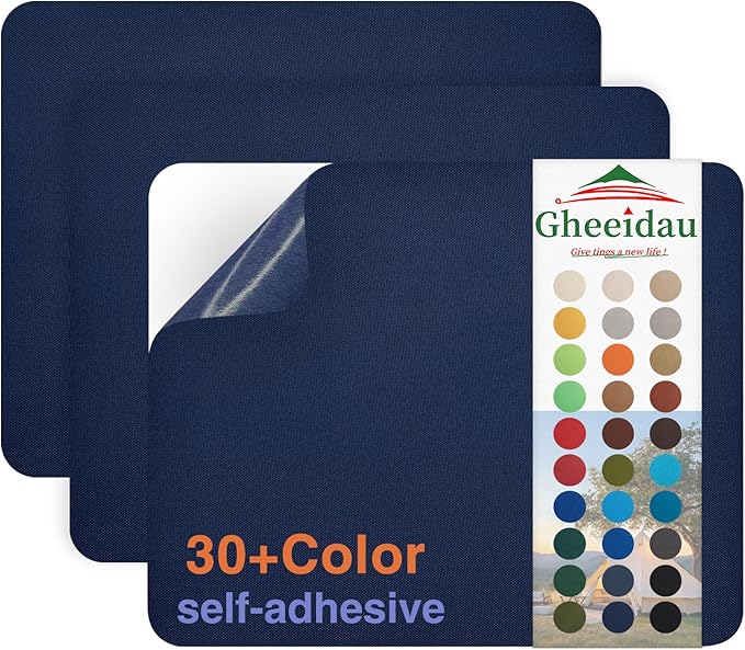 Canvas Repair Patch 9×11 Inch 3Pcs Waterproof Self-Adhesive Fabric Repair Patch for Tents,Boat Cover,Pop Up Canopy,Patio,Bags,Car Seats,Sofas,Furniture Cover(Navy)