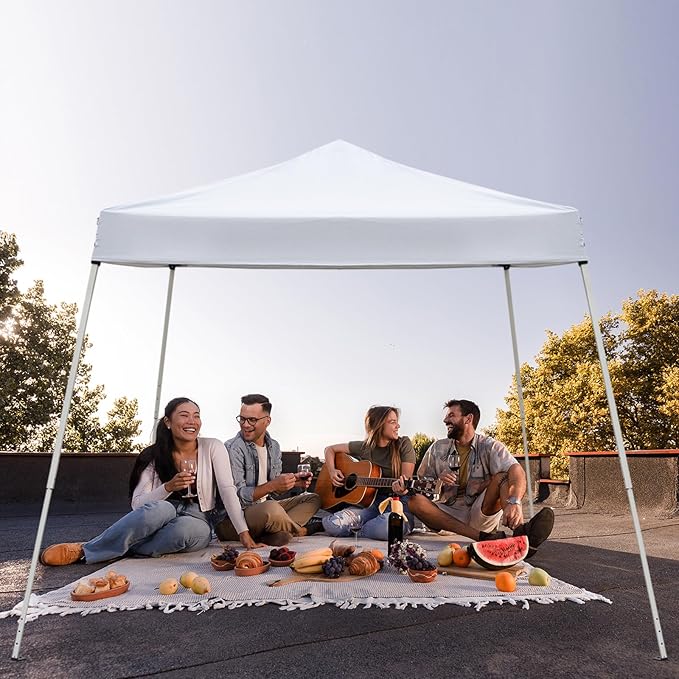 Outvita Canopy 10'x10' Pop Up Commercial Instant Gazebo Tent, Waterproof & UV Protection Canopy Tent with Slant Legs for Party Wedding Birthday BBQ Events