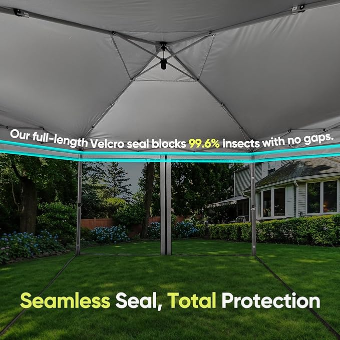 Quictent 8'x8’ Pop up Screened Canopy Tent with Mosquito Netting, Portable Easy up Outdoor Screen House Shelter for Patio, Camping and Picnic, Includes Wheeled Carry Bag (Tan)