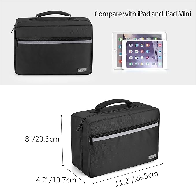 Trunab Portable First Aid Bag Empty, Medical Supplies Bag with 2 Inner Flap, Emergency Trauma Bag for Accessories, Black