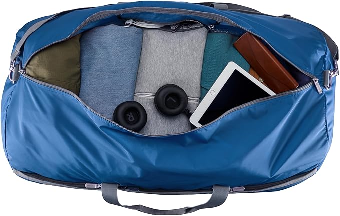 Amazon Essentials 32.4" Extra Large Foldable Nylon Duffel Bag for Travel/Storage with Zippered Pockets, 9254 Cubic Inch (150L), 50-LBS Capacity, Navy Blue (Previously Amazon Basics)
