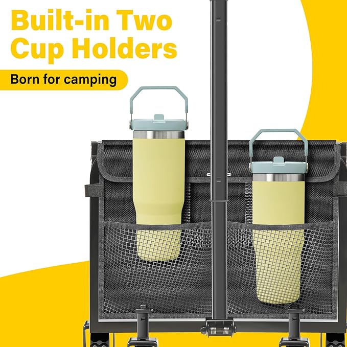 ARTIST'S DREAM Wagons carts Foldable|Collapsible Wagon|360lbs.Wagon cart with Wheels Foldable|Collapsible Wagon with Wheels Folding|Portable Utility Wagon for Camping,Sports,Shopping,Travel,Black