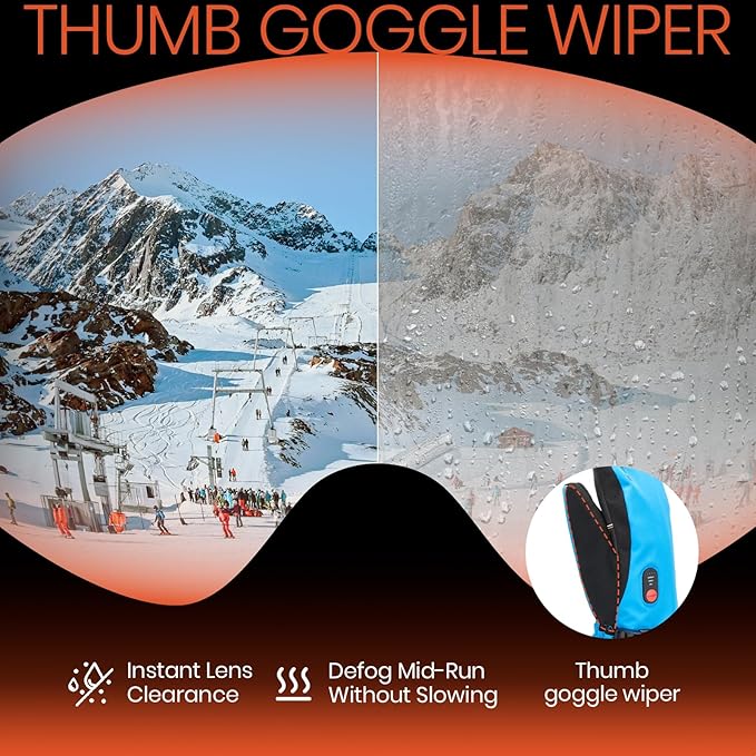 Heated Gloves for Men, 7.4V Heated Mittens for Women Rechargeable, PU Waterproof & Touchscreen Ideal for Winter, Hunting, Motorcycle, Skiing, Snowboarding, Fishing, Camping, Work
