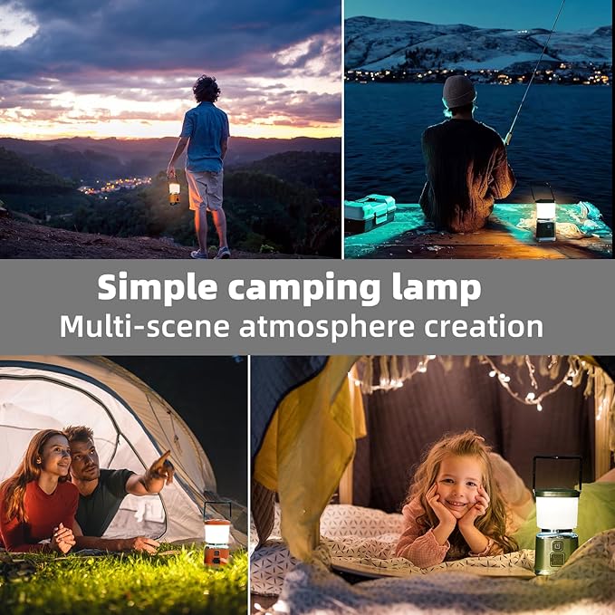 LED Camping Lantern Rechargeable, Allspark LED Lantern Flashlight,1000LM, 4 Light Modes, IPX4 Waterproof,Emergency Light for Home Power Outages, Hurricane, Storm,Outdoor Hiking(Orange)