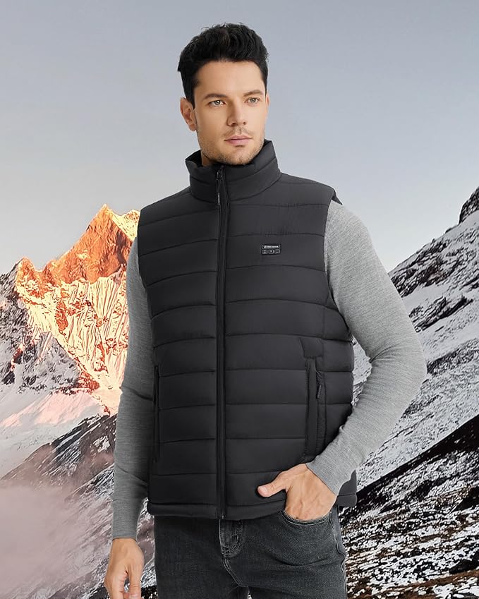 Heated Vest for Men with Battery Pack Included 16000mAh 7.4V, Electric Men's Heated Vests Lightweight Heating Vest Cycling