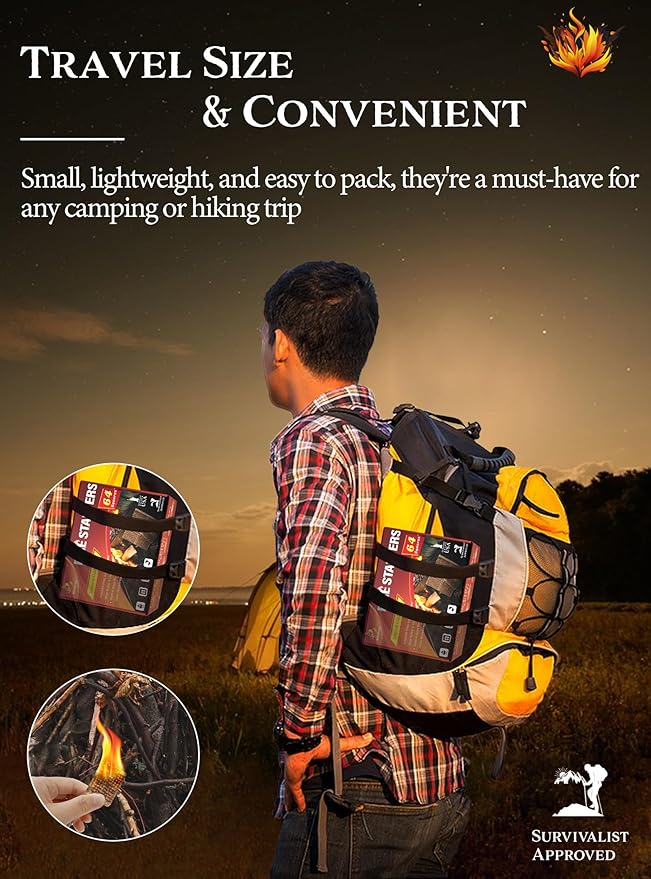 Fire Starter Squares 192, Natural & Odourless FireStarters Cubes for Campfire, Fireplace, Chimney and Barbecue, Water Resistant, Easy to Ignite, Safe Camping Accessories
