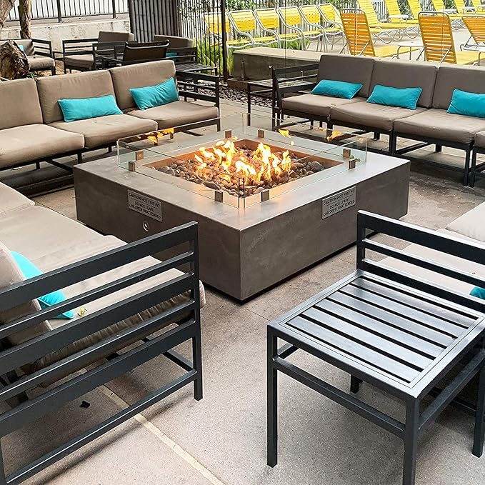 Stanbroil Natural Gas Fire Pit Burner Ring Installation Kit, Black Steel, 24-inch