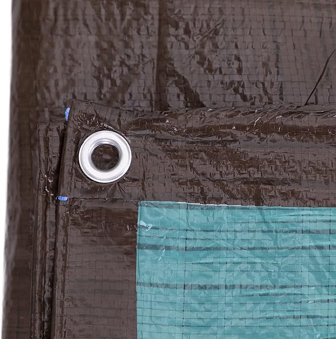 Kotap 30 x 50 Ft. All-Purpose Multi-Use Protection/Coverage 5-mil Poly Tarp, Reversible, Waterproof, Brown/Green, (TBG-3050)