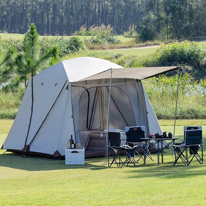 Tents for Camping 4 Person Tents Waterproof Easy Setup, Double Layer Family Camping Tent, Cabin Tents for Outdoor Hiking