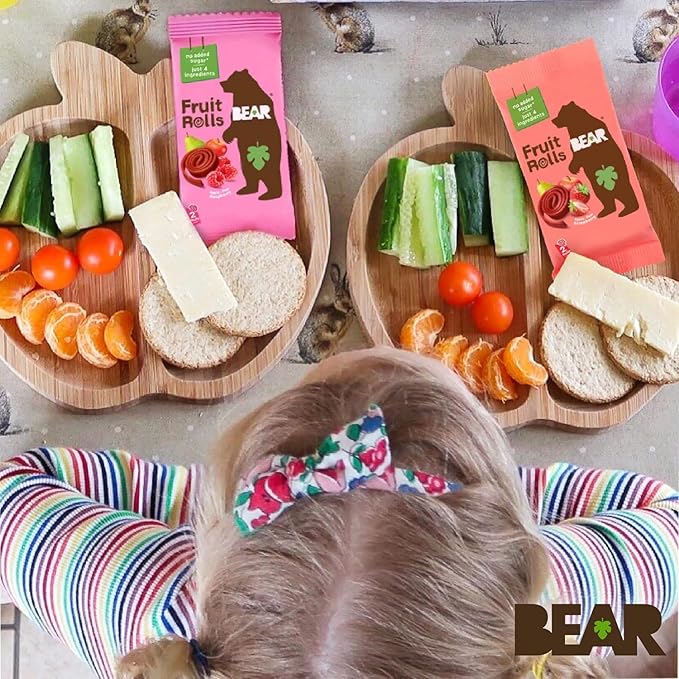 BEAR Real Fruit Snack Rolls - Gluten Free, Vegan, and Non-GMO - Strawberry – 36 Rolls, Healthy School And Lunch Snacks For Kids And Adults, 0.7 Ounce (Pack of 18)