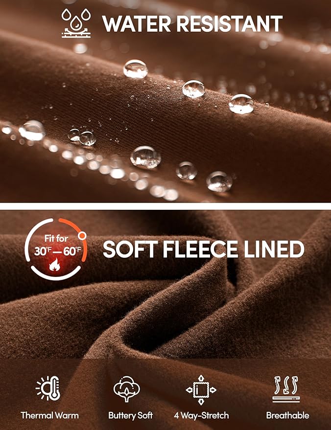 IUGA Fleece Lined Pants Women Water Resistant Hiking Pants Winter Flare Leggings with Pockets Bootcut Thermal