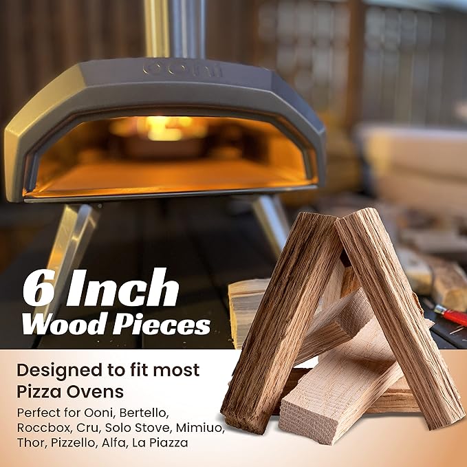 Fire Wood for Pizza Oven - Oak Mini Firewood for Solo Stove, Certified Kiln Dried for Hot Burning, All Natural, 10lbs with Firestarters Included, Perfect for Camping, Cooking, Outdoor