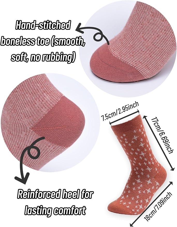 Womens Merino Wool Socks Cozy Warm Hiking Boot Socks Gifts for women,4 Pairs(Size 5-10)