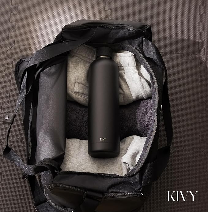 KIVY 32oz Stainless Steel Insulated Water Bottle - Leak Proof, Keeps Cold Up to 24 Hours, Hot Up to 18 Hours - 1 Liter Capacity, Premium Insulation, Leakproof Lid
