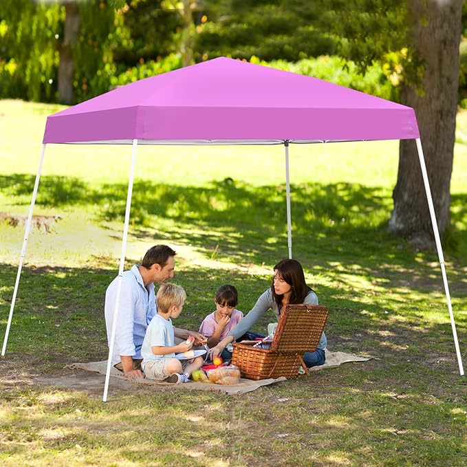 GDY Outdoor 8x10 Ft Pop Up Canopy Tent,Portable Instant Folding Shelter Gazebos, Patio Canopy with Carrying Bag, Pink.