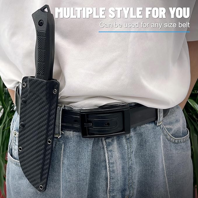 11" Fixed Blade Tactical Knives with Sheath,Hunting Knife with High Carbon Steel Blade, Non-Slip Handle, Lanyard Hole, Camping Knives for Hiking, Outdoor, Hunting, Survival, Adventure,EDC,Bushcraft