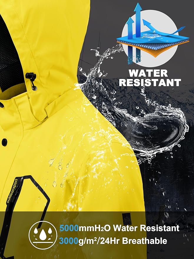 MAGCOMSEN Men's Lightweight Windbreaker Rain Jacket Raincoat with Detachable Hood for Hiking Fishing Activewear