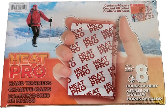 Heat Pro Hand Warmers up to 8 Hours of Heat, 2 Warmers Per Individual Pack, 40 Pairs