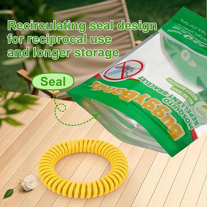 36 Pack Mosquito Repellent Bracelets, DEET-Free Waterproof Bands, Individually Wrapped