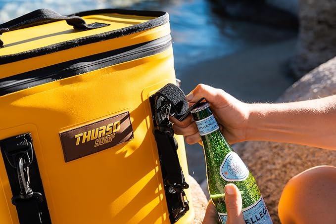 THURSO SURF Soft Cooler 24 Can Portable Ice Cooler Bag — 48 hr Insulation Leakproof & Airtight Waterproof Zipper Floating Beach Cooler for Travel Camping Kayak Paddleboard