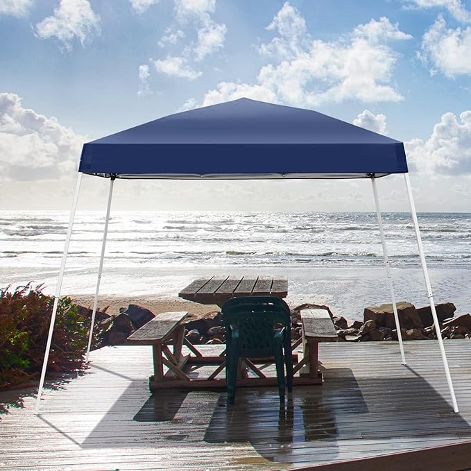 GDY Outdoor 8x10 Ft Pop Up Canopy Tent,Portable Instant Folding Shelter Gazebos, Patio Canopy with Carrying Bag,Navy Blue.