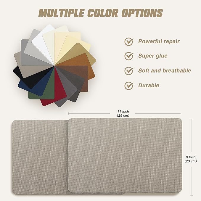 2 Pieces 9 x 11 inch Canvas Repair Patches Canvas Fabric Patch Self-Adhesive Canvas Repair Tape Waterproof Outdoor Gear Repair Patch Kit for Boat Cover Awning Sofa Chair Couch Tent Bag (Black Gray)