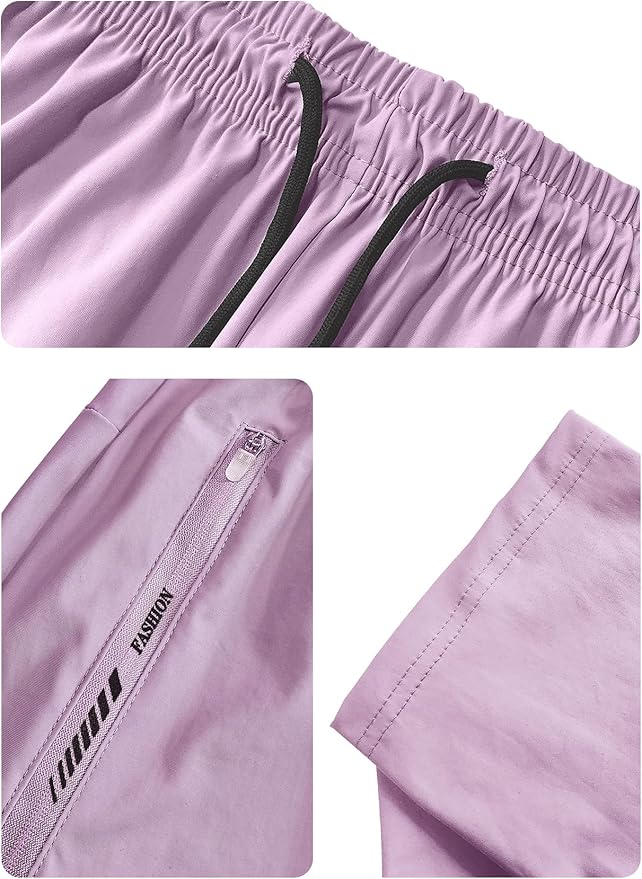 Women's Outdoor Hiking Pants Lightweight Comfortable Breathable Quick Dry Stretchy Running Athletic Pants with Zipper Pocket