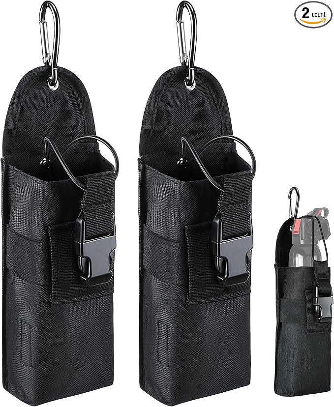 Bear Spray Holster with Quick Release Buckle (Spray Not Included), Nylon Holster with Hook & Loop for 7.9 & 9.2fl Oz Canister, Portable Pouch & Elastic Cord Design for Hiking Camping, Outdoor