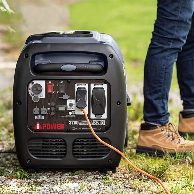 A-iPower Portable Inverter Generator, 3700W RV Ready, EPA Compliant, Portable with Telescopic Handle for Backup Home Use, Tailgating & Camping (AP3700i)