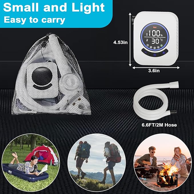 Portable Shower for Camping, 8000mAh Rechargeable Camping Shower Pump with 3X Stronger Water Flow, 5 Pressure Levels & 4 Shower Modes Outdoor Shower with Intelligent LED Display for Hiking Travel Pet