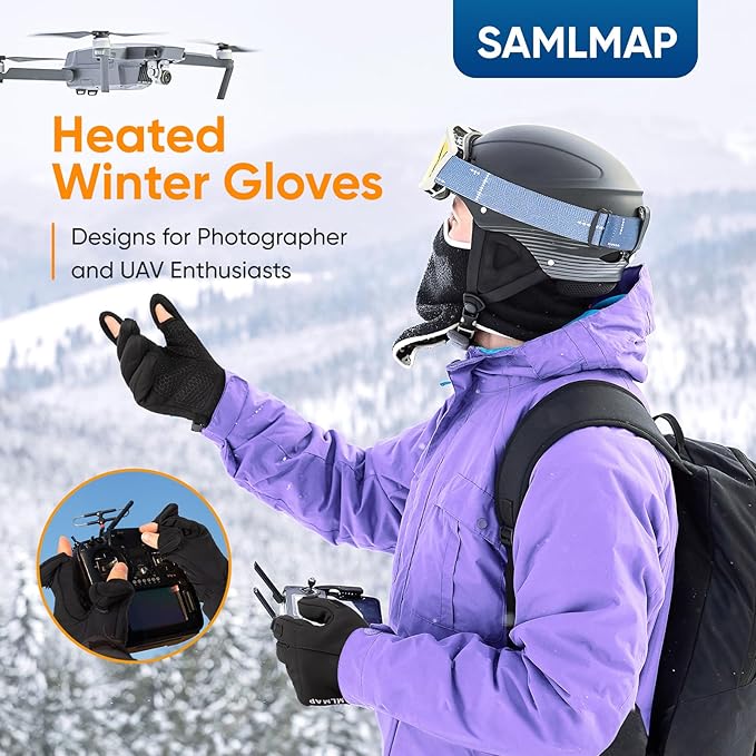 Heated Gloves, Electric Gloves Heated for Men/Women Rechargeable, Waterproof Work Motorcycle Glove for Winter Outdoor