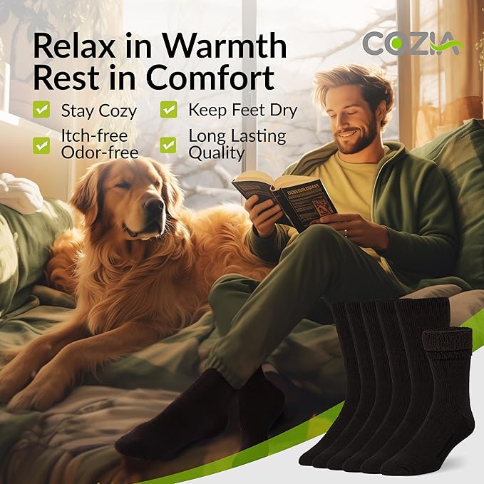 Merino Wool Socks Casual Warm Socks for Winter Cozy Boot Socks for Men & Women