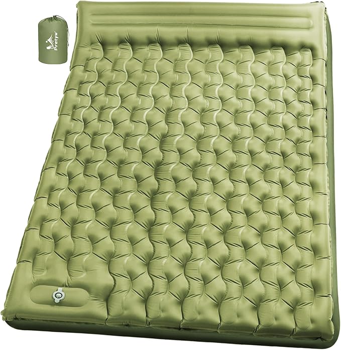 Sleeping Pad for Camping - Ultralight Camping Mattress with Pillow, Built-in Foot Pump, Compact Inflatable Portable Mat for Backpacking, Hiking, Car Traveling, Beach, Tent