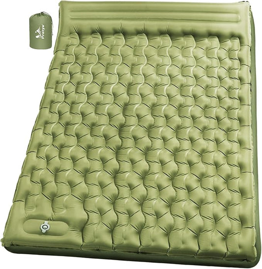 Sleeping Pad for Camping - Ultralight Camping Mattress with Pillow, Built-in Foot Pump, Compact Inflatable Portable Mat for Backpacking, Hiking, Car Traveling, Beach, Tent