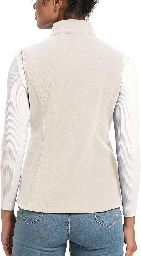 TACVASEN Women's Fleece Vest Lightweight Warm Vests Outerwear Sleeveless Zip Jacket Fall Winter Soft Vest with Pockets