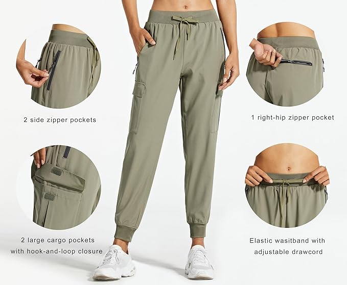 Libin Women's Cargo Joggers Lightweight Quick Dry Hiking Pants Athletic Lounge Casual Travel