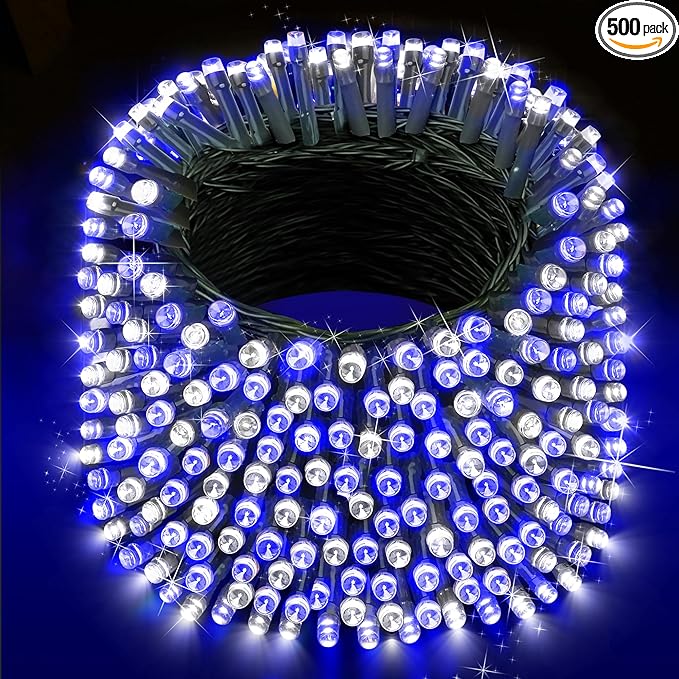 XURISEN 200FT Christmas Lights, 500 LED Super Long String Lights 8 Modes & Memory Timer Plug in Twinkle Fairy Lights Decor for Home Xmas Party Wedding