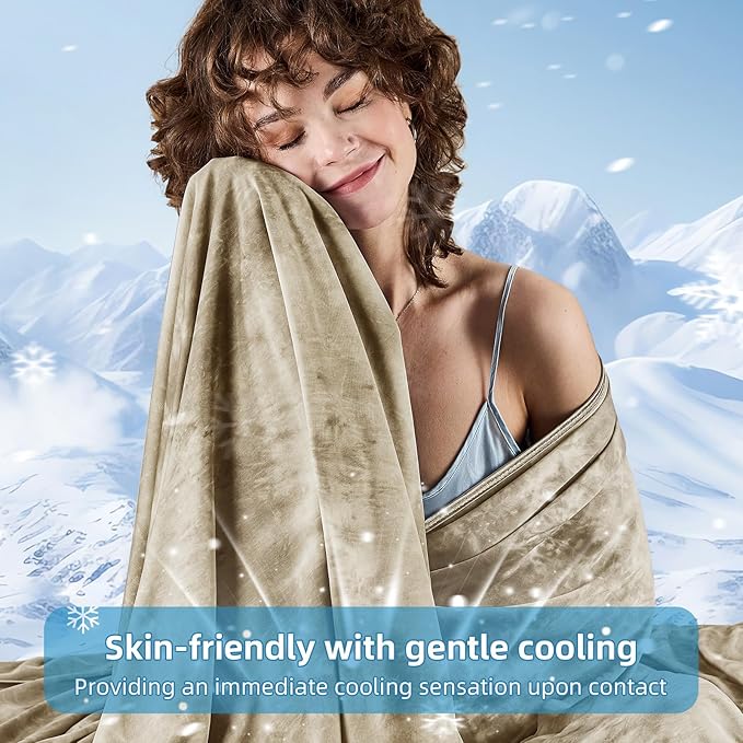 inhand Cooling Blanket Twin Size (60"x80"), Cooling Blankets for Hot Sleepers, Absorbs Heat to Keep Adults Cool for Summer Nights Sweats, Thin Cold Lightweight Blanket for Couch Bed, All Season Use