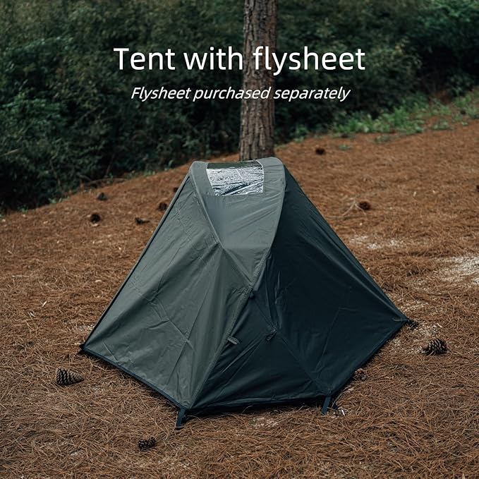 Penglai 1 Person Backpacking Tent - Portable Lightweight Camping Tent 210G TC Cotton, Compact for Traveling & Hiking