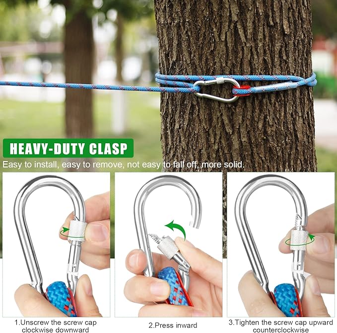 Dog Camping Essentials,Tie Out Cable for Camping,50ft Portable Trolley System with 10ft Runner Lead for Dogs up to 200lbs,Portable Reflective Dog Lead Line for Yard, Park and Outdoor (Blue)