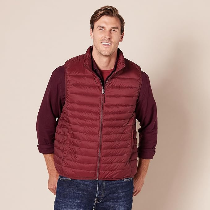 Amazon Essentials Mens Lightweight Water-Resistant Packable Puffer Vest