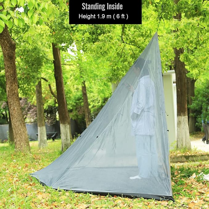 Inner Mesh for T1 T2 Large Size Tipi Hot Tent with Bathtub Bottom (Half Octagonal, Large)