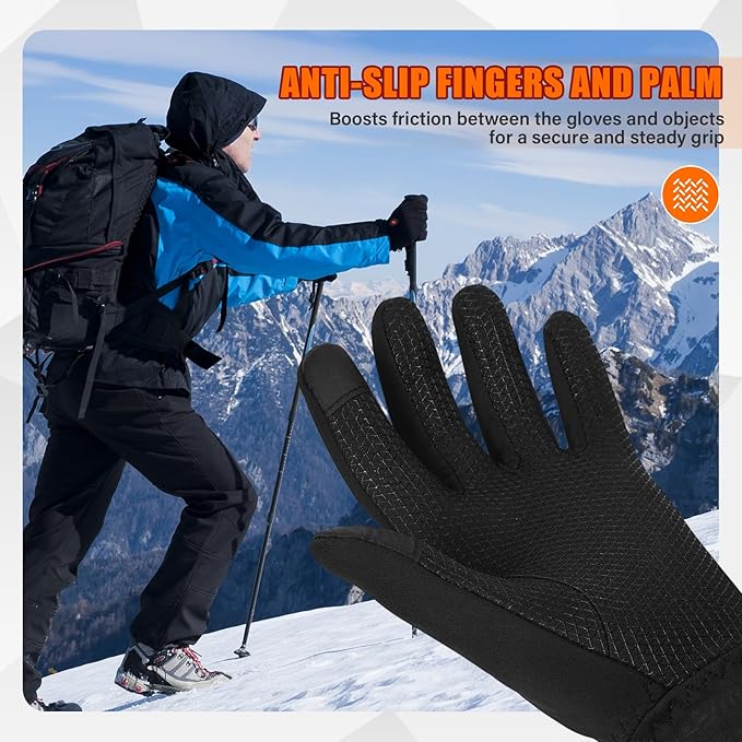 Dr.Warm Heated Gloves for Men Women, Electric Heated Gloves with Touchscreen Fingers, Rechargeable Battery Thermal Thin Hand Warmer for Running Driving Arthritis Hand