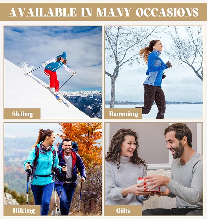 Justay 4 Pairs Merino Wool Socks for Women, Hiking Thermal Warm Winter Cozy Thick Boot Socks for Women Gifts