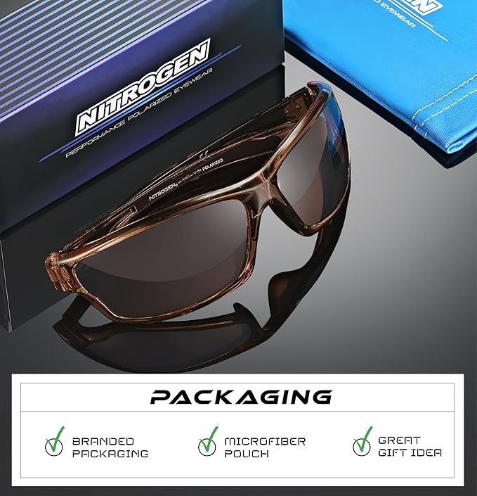 Nitrogen Polarized Wrap Around Sport Sunglasses for Men Women UV400 Driving Fishing Running Sun Glasses