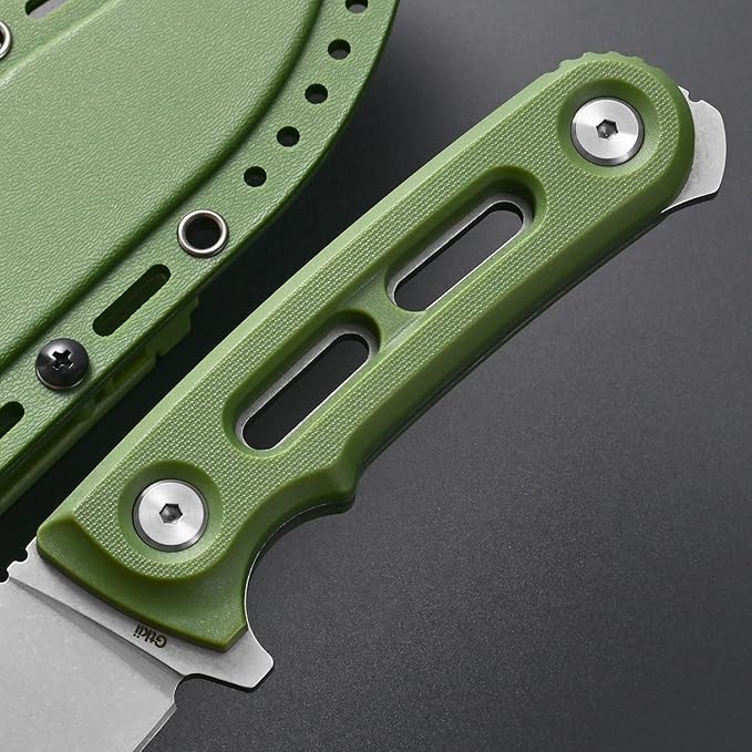 GTK4 Fixed Blade Knife AUS-8 Steel Blade Nylon Fiberglass Handle Full Tang EDC Tool Knifes for Outdoor Camping Survival Adventure(green)
