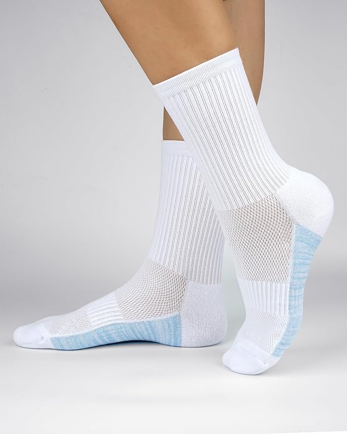 Crew Socks for Women,Athletic Hiking Running Compression Socks with Cushioned Support 3-6 Pairs