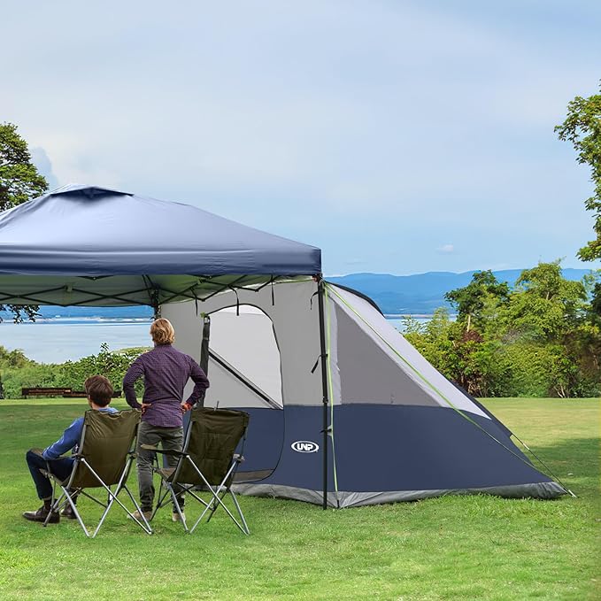 UNP Camping Cube | Pop Up Canopy Side Tent for 10' x 10' Canopies Tent Easy Set Up Gazebo, Dark Blue (Canopy/SHELTER NOT Included)