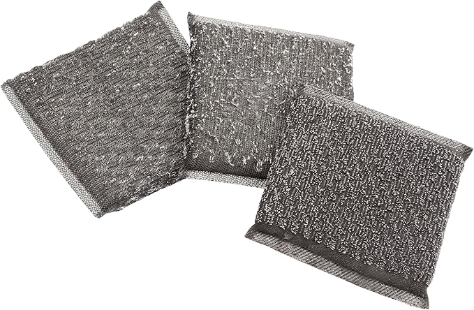 Cuisinart 5-Piece Grill & Griddle Scrubber Set, Bristle Free Stainless Steel 3 Steam Cleaning Sponges with Water Tray, Perfect for Grill & Griddle Cleaning Easy Stain Remover, BBQ & Camping Tool