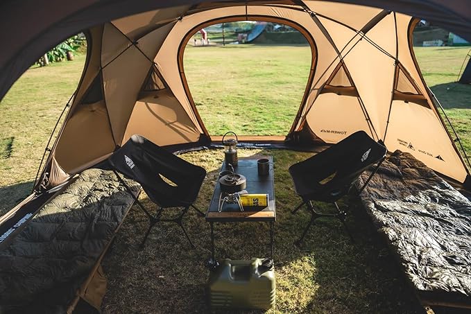 OneTigris Tower M Dome Tent, Waterproof Windproof 4 Person Tent with Stove Jack for Camping, Hiking, Hunting, Bushcraft, Winter, Car Trips